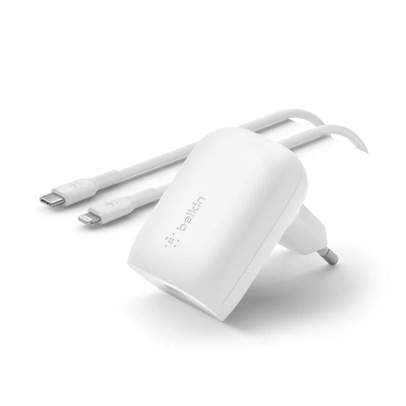 Adaptador de corriente de 30 W Lightning con cable de Belkin - Blanco