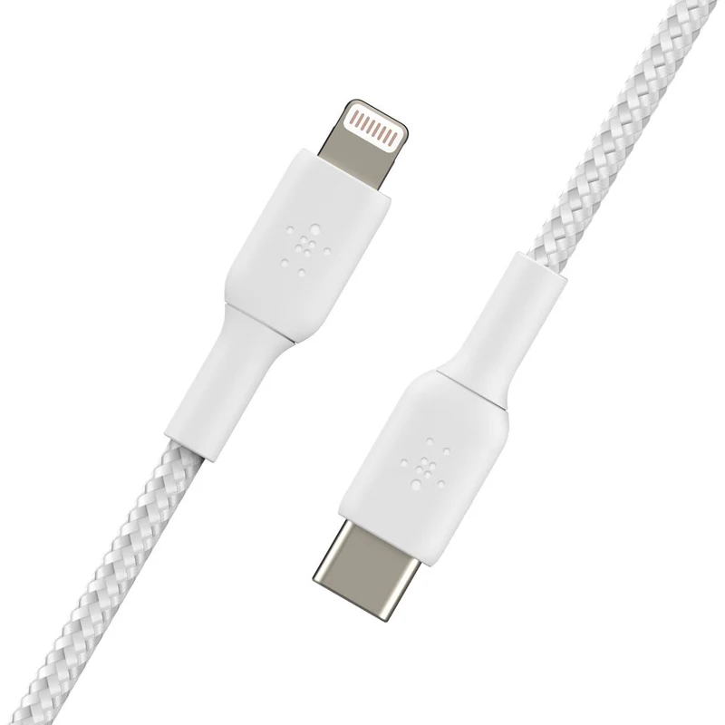 Cable BOOST↑CHARGE de USB-A a Lightning Trenzado (1 m) de Belkin - Blanco