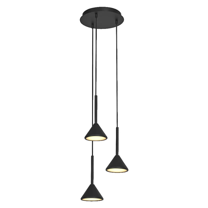 Lámpara colgante OSRAM DECOR Fuji 3XPendant PL 13W 930 Negra