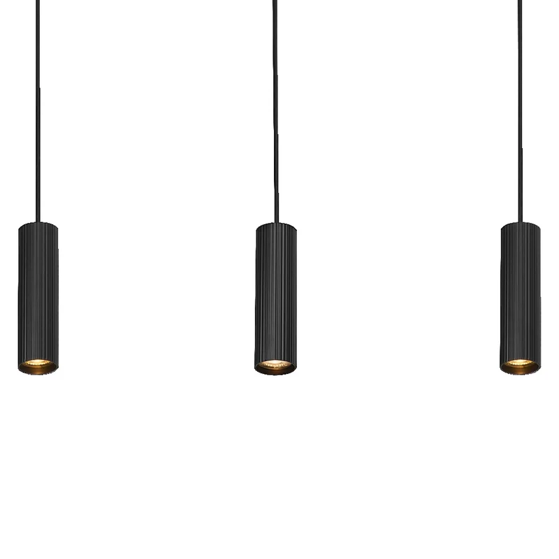 Lámpara colgante LED OSRAM DECOR Drums, negra, 3 luces, GU10