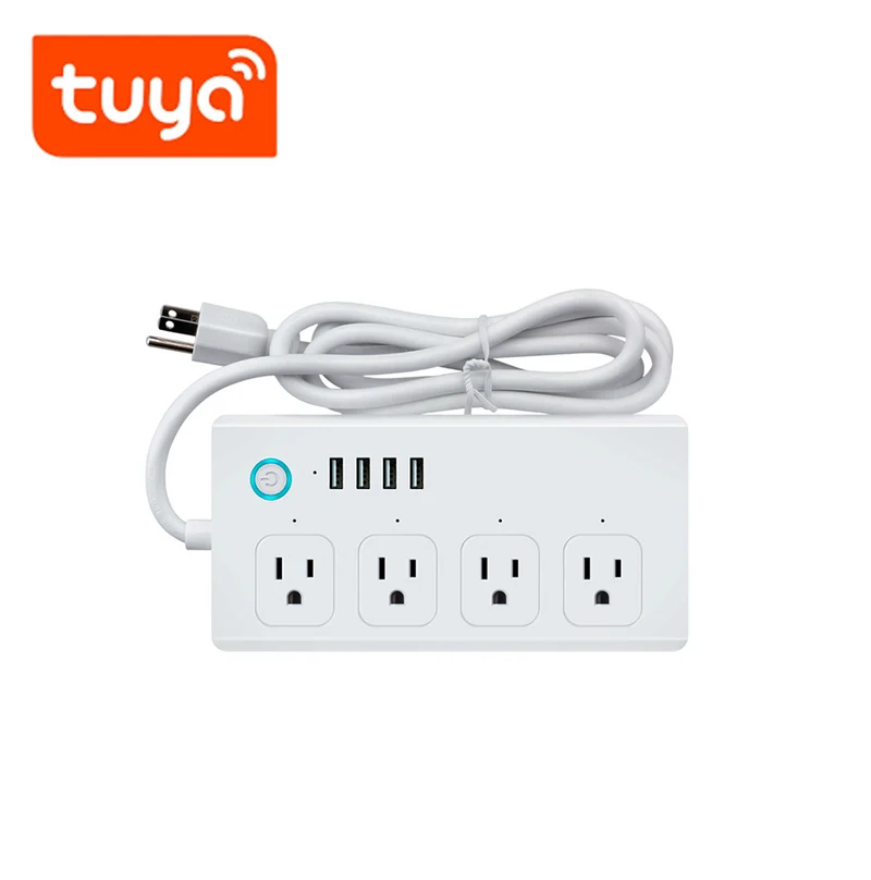Regleta inteligente WIFI tecnología Tuya 4 Tomas USB A + 2 USB C TK-SM-301-X Marca: Tuya