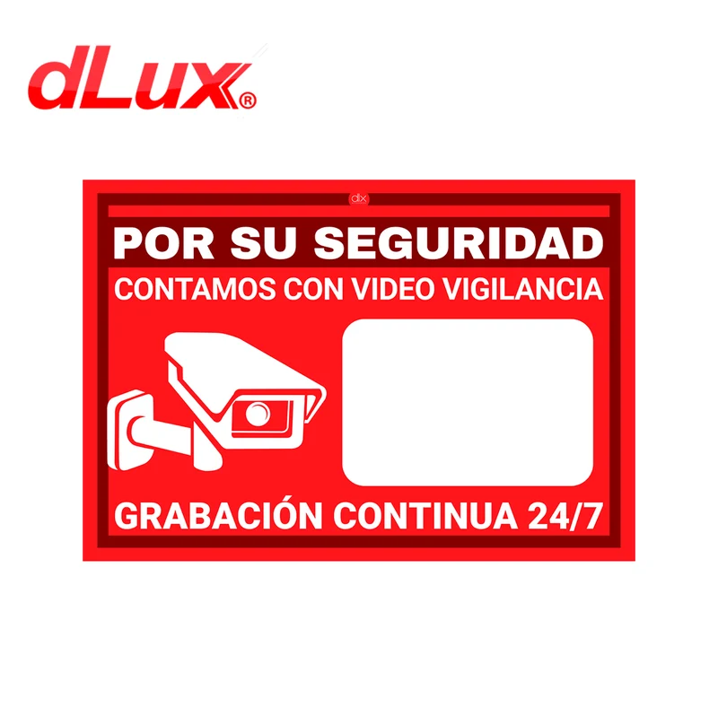 Rótulo, para CCTV, grabación continua, 24/7, RDLUX Marca: Dlux