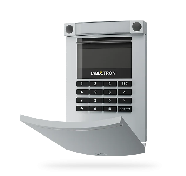 Jablotron JA-154E-GR, unidad de control inalámbrica, LCD y RFID, gris