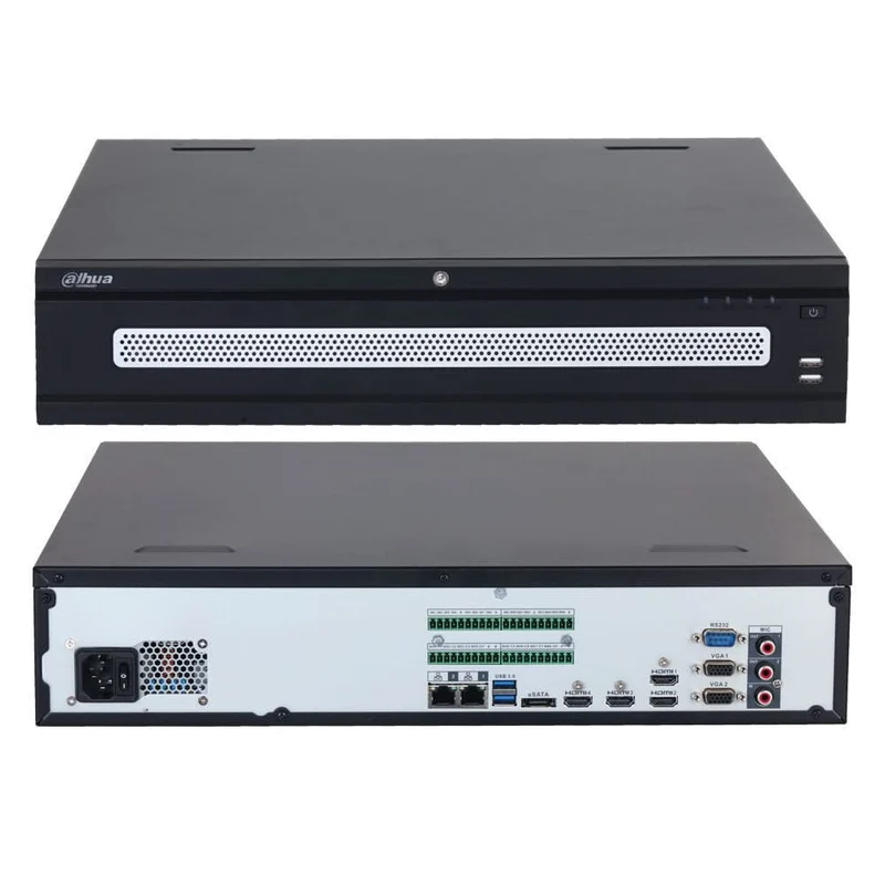 Dahua NVR608H-64-XI, 2 puertos LAN, sin PoE, RAID, compatible con 64 cámaras IP