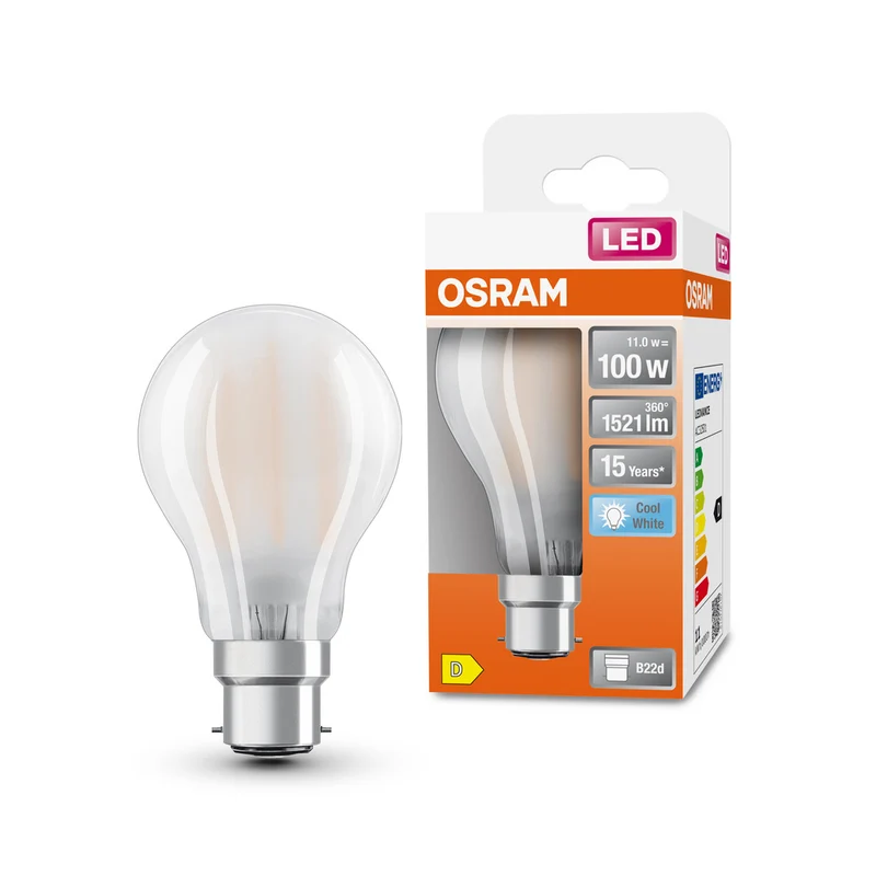 Lámpara LED OSRAM LED Retrofit CLASSIC A 11W 840 Frosted B22d, 1521 lm, 4000 K, blanco frío