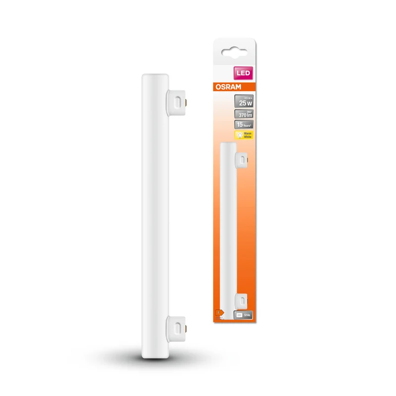 Lámpara LED OSRAM LEDINESTRA® BASE 3,5W 827 Frosted S14S, 370 lm, 2700 K, Blanco cálido