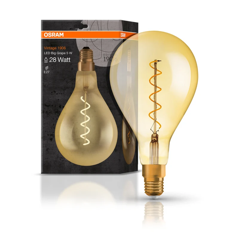 Lámpara LED OSRAM VINTAGE 1906® LED CLASSIC A 4W 820 Oro E27, 300 lm, 2000 K, Luz cálida y confortable