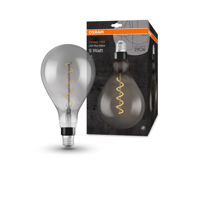 Lámpara LED OSRAM VINTAGE 1906® LED CLASSIC A 4W 818 Humo E27, 140 lm, 1800 K, Luz cálida y confortable