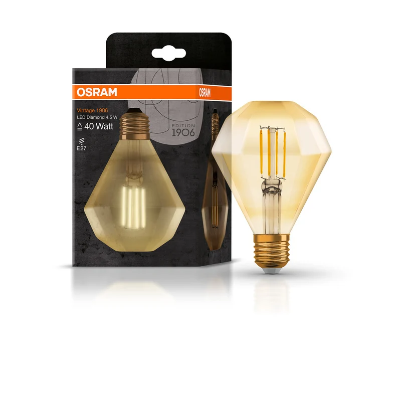 Lámpara LED OSRAM VINTAGE 1906® LED SPECIAL Shapes 4W 824 Gold E27, 470 lm, 2400 K, Luz cálida y confortable