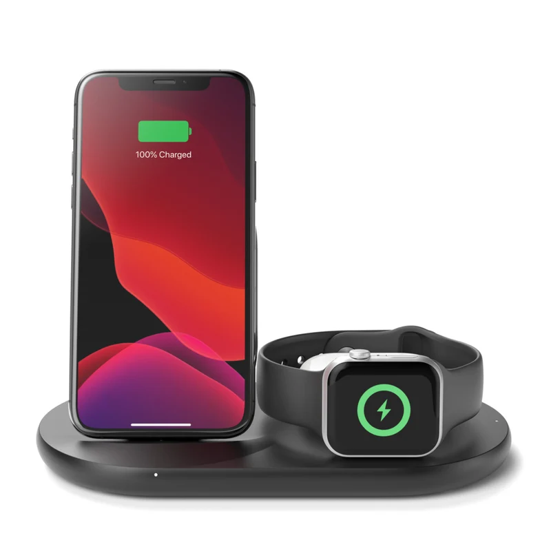 Cargador inalámbrico 3 en 1 BOOST↑CHARGE™ de Belkin - Negro