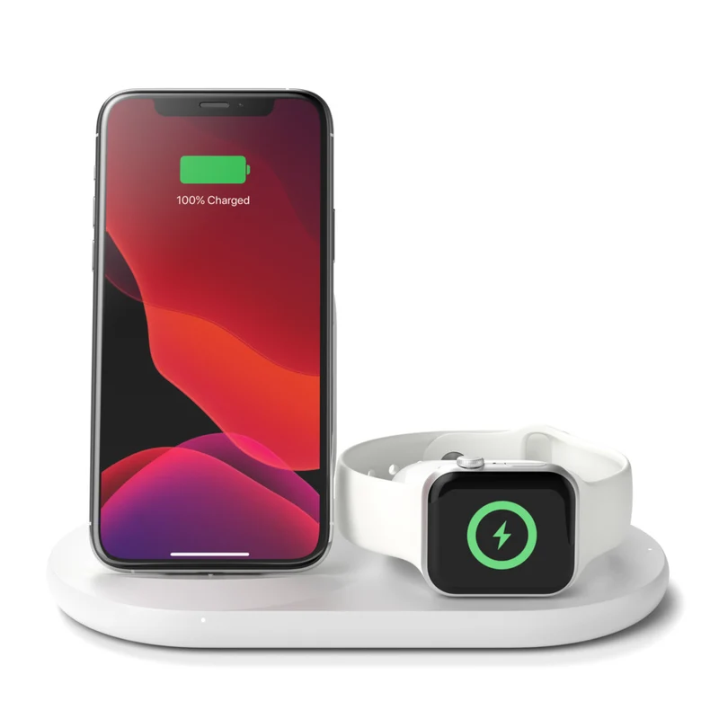 Cargador inalámbrico 3 en 1 BOOST↑CHARGE™ de Belkin - Blanco