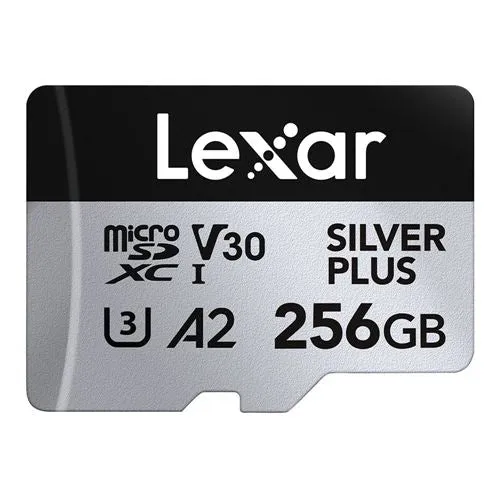 Tarjeta de Memoria Lexar 256GB Professional SILVER PLUS UHS-I microSDXC Class 10 U3 V30 Flash Memory Card Plata