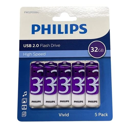 Memoria USB Philips 32GB USB 2.0 Flash Drive Morado