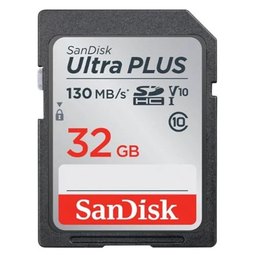 Tarjeta de Memoria Sandisk 32GB Ultra Plus SDHC Speed Class 10/ UHS-1/ V10 Flash Memory Card