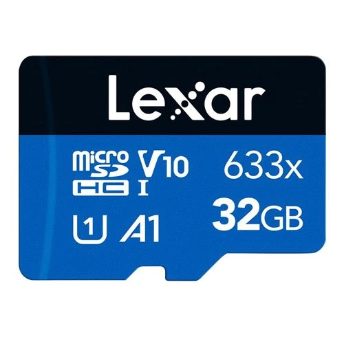 Tarjeta de Memoria Lexar 32GB BLUE Series 633x microSDHC/microSDXC UHS-I Class 10 U3 V30 Flash Memory Card Azul