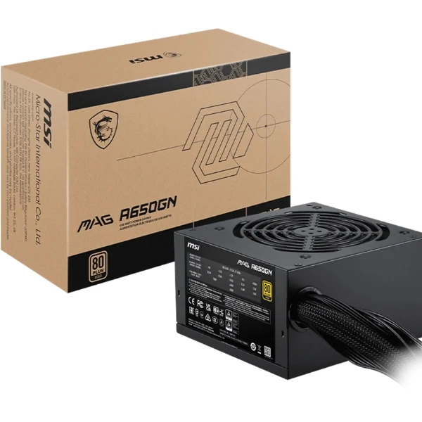 Fuente de Poder MSI MAG A650GN II 650W 80 PLUS Gold Active PFC - ATX - No Modular - 306-7ZPBZ23-CE0 - Negro