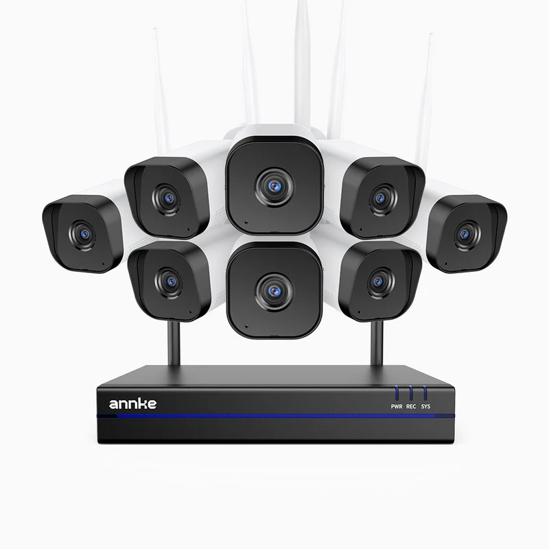 WS800 - Kit de 8 cámaras de vigilancia inalámbrico de 8MP con videograbador NVR de 16 canales, WiFi de doble banda 2,4/5,8 GHz Pro, detección de movimiento humano, audio bidireccional, visión nocturna, compatible con Alexa