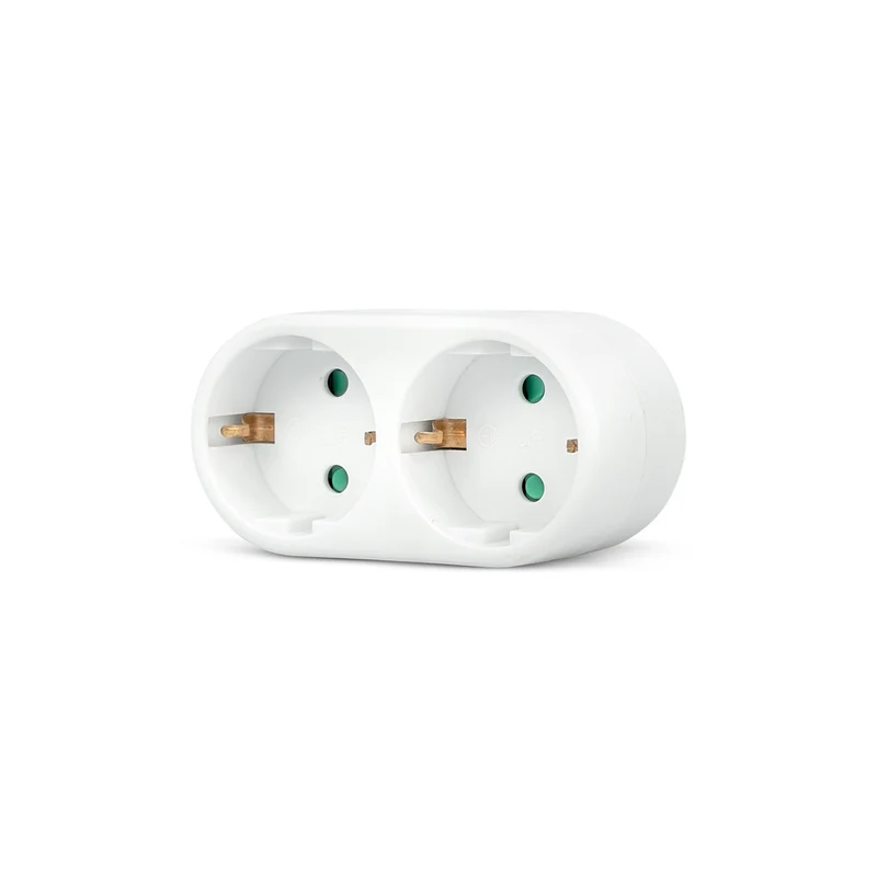 Adaptador De Enchufe De Pared Doble Frontal Schuko