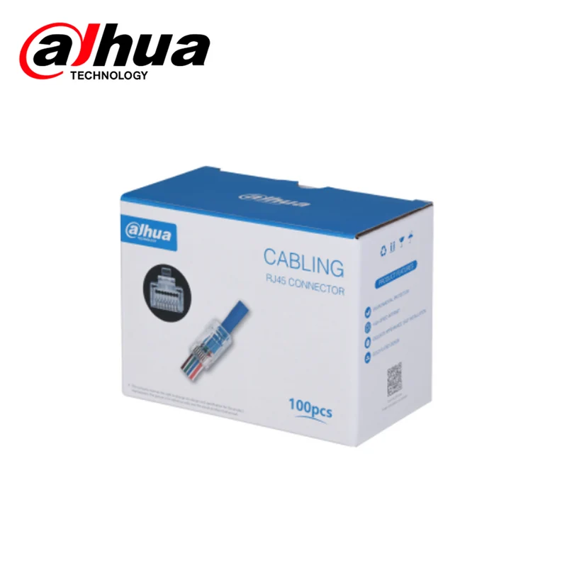 Caja de 100 conectores RJ45 CAT5E Pass Trough PFM976-531-PT Marca: Dahua