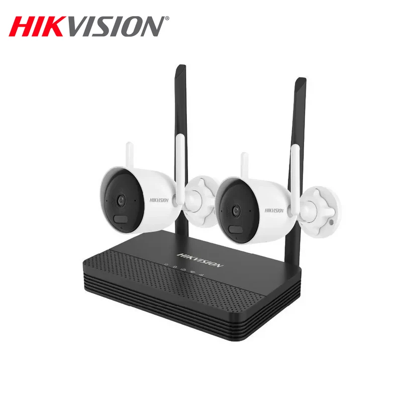 Kit de NVS WiFi 6 (Easylink) dos Bullet H.265 de 4 MP, Micro SD, hasta 512 GB, Micrófono y altavoz NKS424WBH Marca: Hikvision