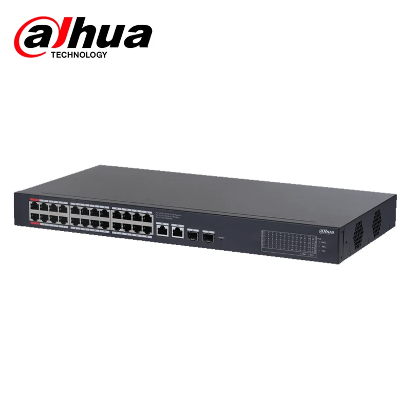 Switch Cloud DAHUA, PoE de 24 puertos +2 uplink 10/100/1000Mbsps, 375W CS4228-24GT-375 Marca: Dahua