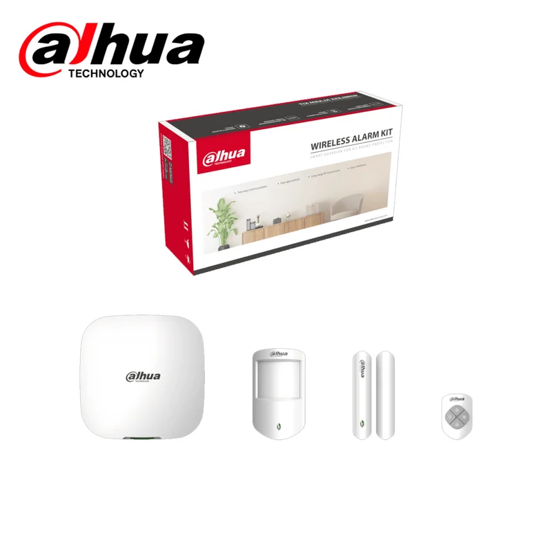 Kit de alarma, con puerto RJ45 y WIFI, (Contacto magnético + Sensor de movimiento + control) ARTARC3000H03W2 Marca: Dahua