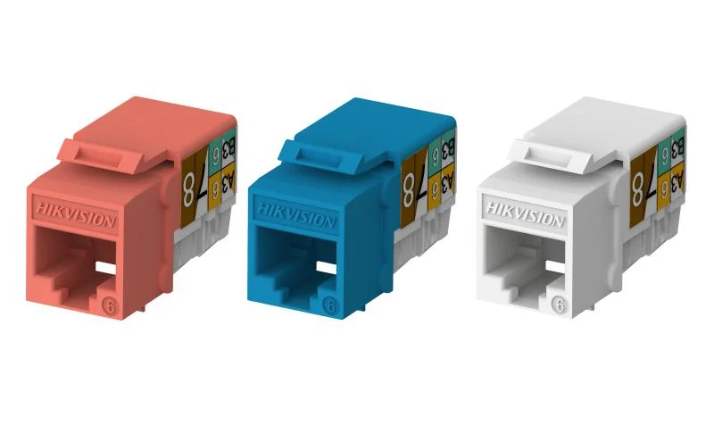 Jack RJ45 Hikvision - hembra Rj45 - Color Naranja - Paquete Por 50 Piezas - Keystone - DS1CK6U90T(ORANGE50PCS)