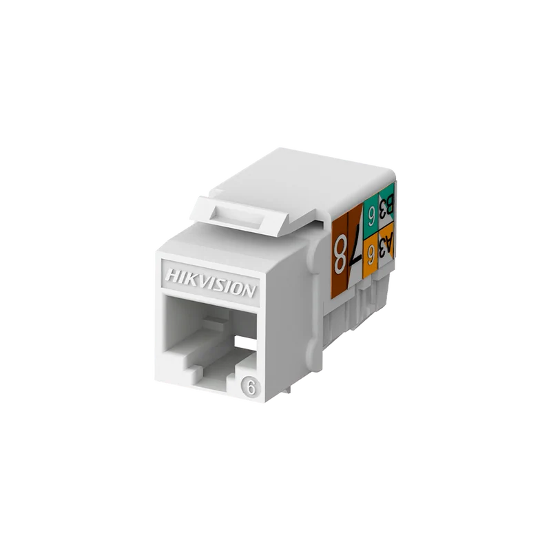 Jack RJ45 Hikvision - hembra Rj45 - Color blanco - Paquete Por 50 Piezas - Keystone - DS-1CK6U90T(WHITE50PCS)
