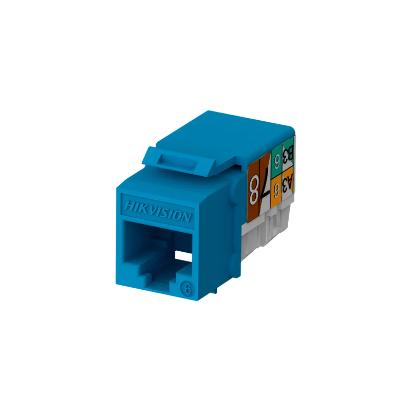 Jack RJ45 Hikvision - hembra Rj45 - Color Azul - Paquete Por 50 Piezas - Keystone - DS1CK6U90T(BLUE50PCS)