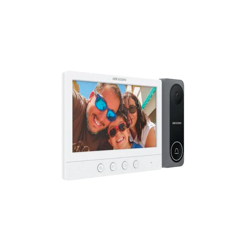 Kit de Videoportero Hikvision - Frente de Calle para Exterior de Policarbonato - 720p (1 Megapíxel )130° de Visión (Gran Angular) - DS-KIS212