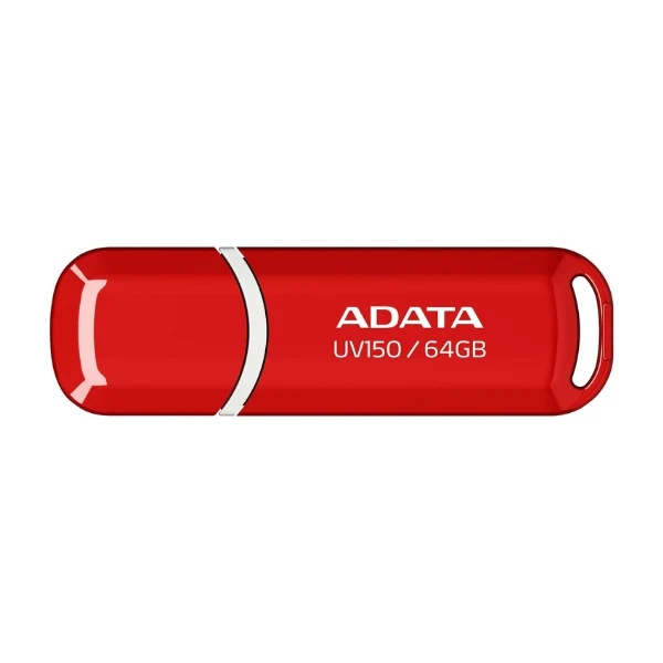 Pendrive ADATA UV150 64GB USB 3.2 Gen1 - 100MB/s Lectura - Ultra Compacto - Rojo y Blanco - AUV150-64G-RRD