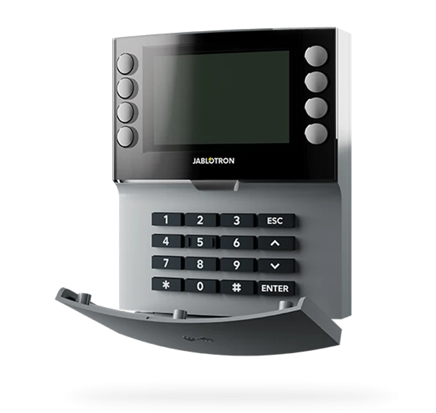 Jablotron JA-115E-GR, panel de control cableado con teclado, pantalla LCD y lector RFID