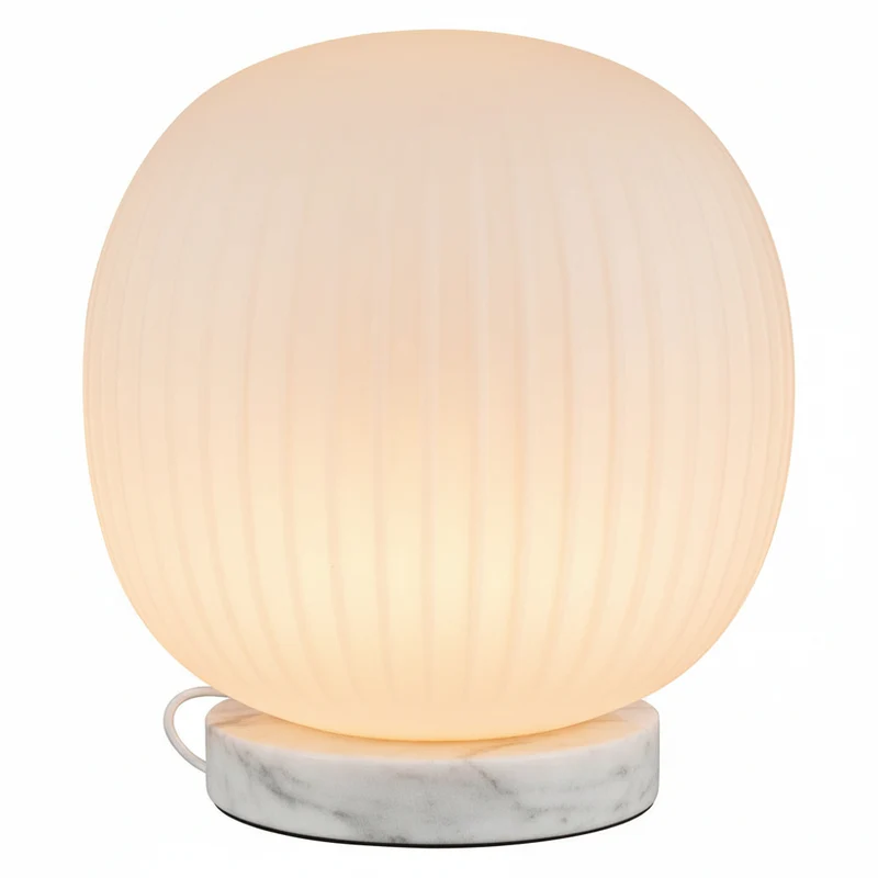 Lámpara de mesa de mármol con farol de cristal OSRAM DECOR E27