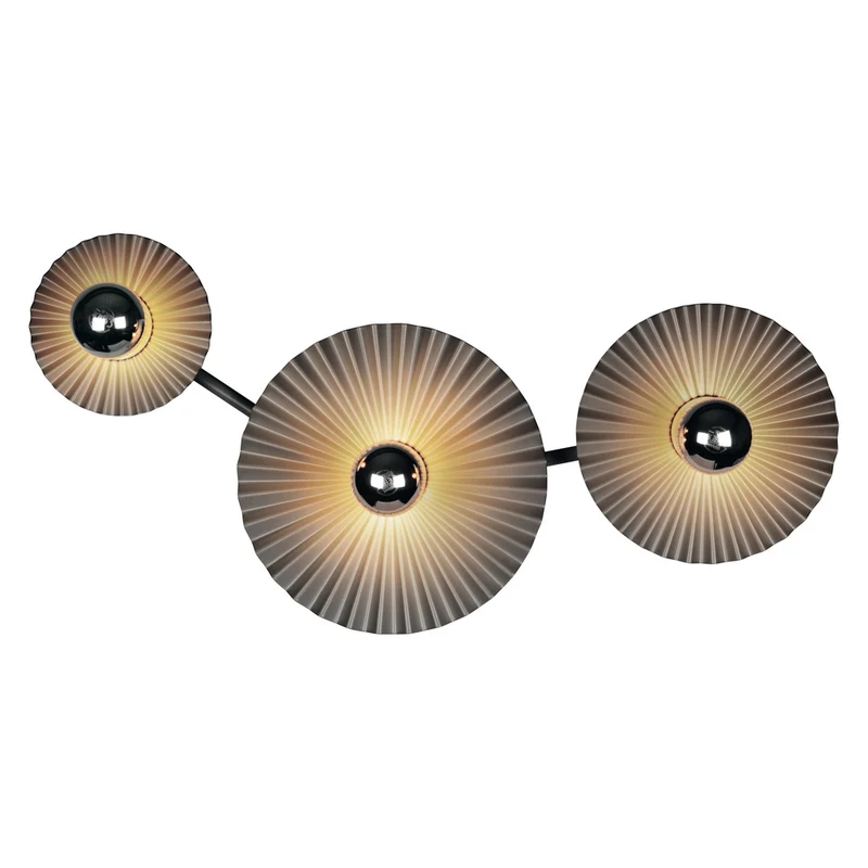 Aplique de pared plisado OSRAM DECOR 3xE27 gris oscuro