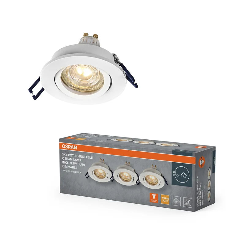 Foco empotrable LED OSRAM Spot Recess GU10 Click-Dim giratorio de 3,7 W blanco