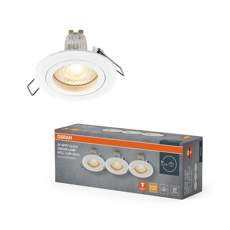 Foco empotrable LED OSRAM Spot Recess GU10 Click 4,5 W Blanco Ø 60 mm