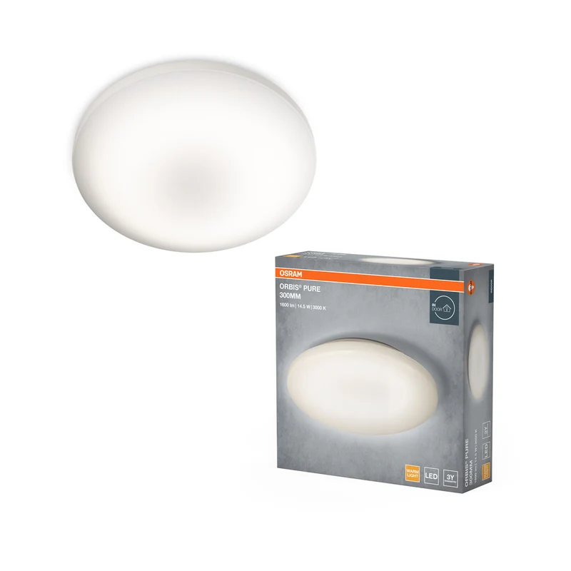 Lámpara de techo OSRAM ORBIS® Pure 300 mm 14,5 W, 1100 lm, 3000 K, blanco cálido
