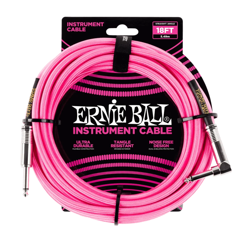 Ernie Ball 6083 Cable de Guitarras (Rosa, 5,4m)