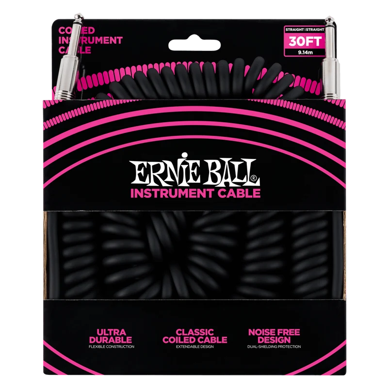 Ernie Ball 6044 Cable de Guitarras (Negro, 9m)