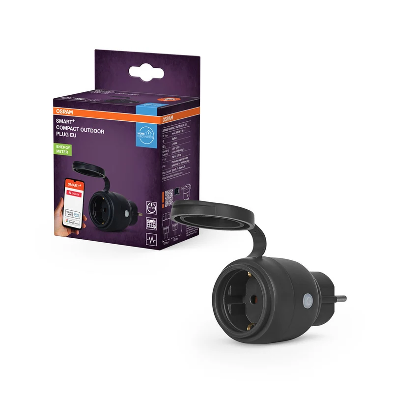 Enchufe inteligente para exterior OSRAM ZigBee SMART+ compact Plug, negro