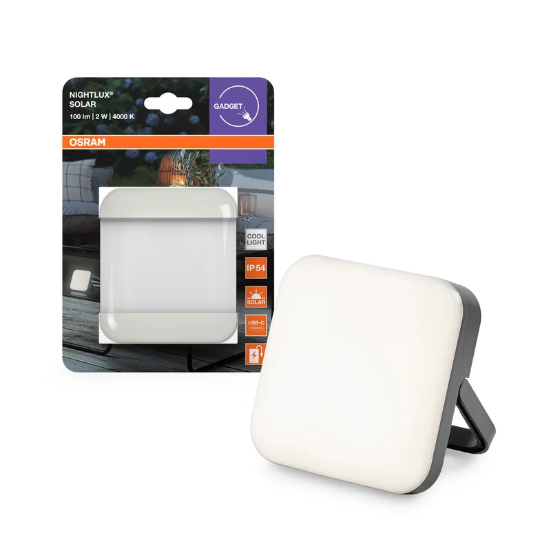 Lámpara móvil exterior OSRAM NIGHTLUX SOLAR regulable USB gris