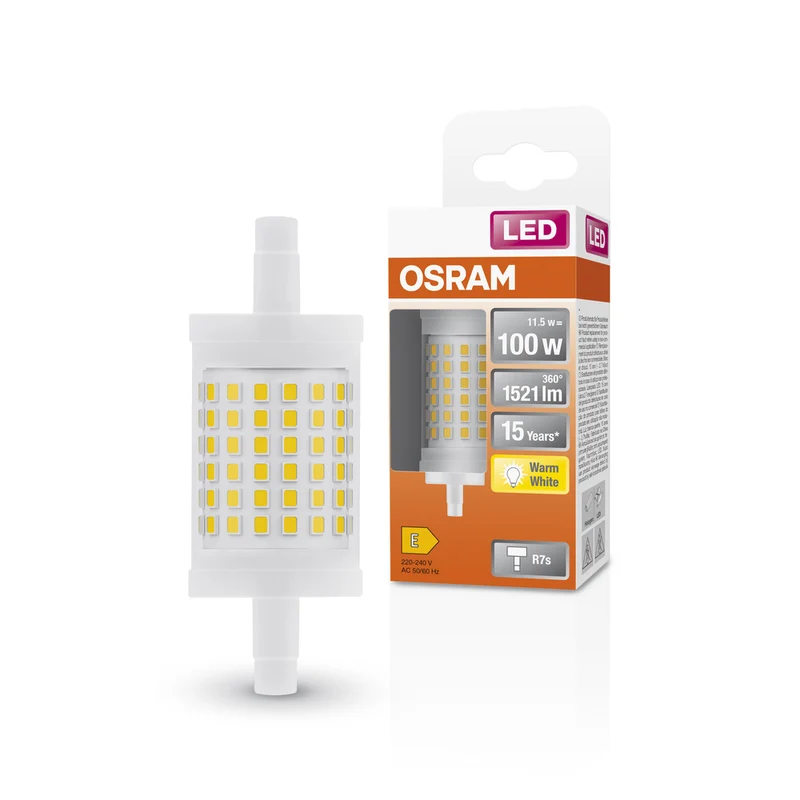 Lámpara LED OSRAM LED LINE R7S 11,5 W 827 Transparente R7s, 1521 lm, 2700 K, Blanco cálido