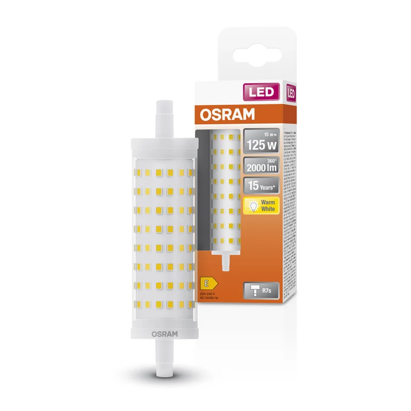Lámpara LED OSRAM LED LINE R7S 15W 827 Transparente R7s, 2000 lm, 2700 K, Blanco Cálido