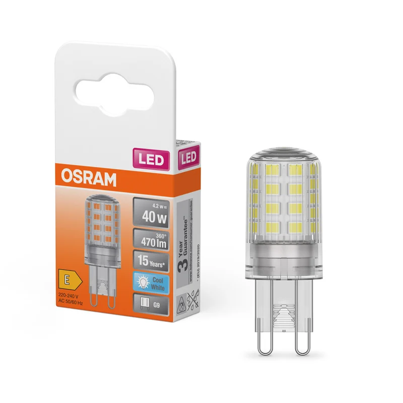 Lámpara LED OSRAM PIN G9 4,2 W 840 Transparente G9, 470 lm, 4000 K, blanco frío
