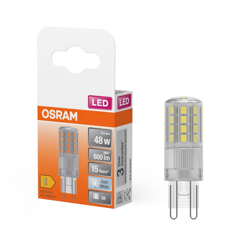 Lámpara LED OSRAM PIN G9 4,5 W 840 Transparente G9, 600 lm, 4000 K, Blanco frío