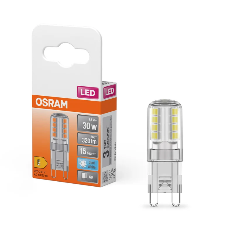 Lámpara LED OSRAM PIN G9 2,6 W 840 Transparente G9, 320 lm, 4000 K, Blanco frío