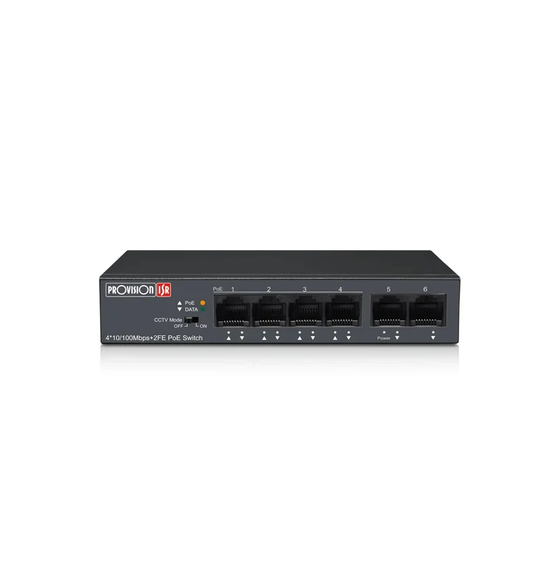 Switch de 4 puertos PoE POES-0460C+2I-V2 Marca: Provision ISR
