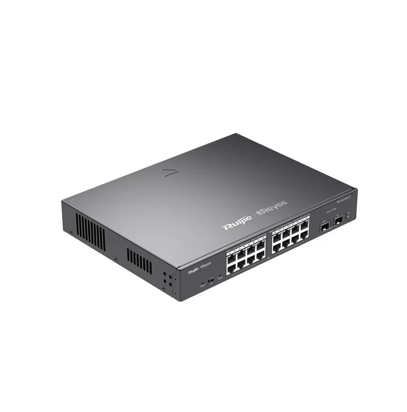Switch 18 GE puertos 16 PoE+ 2 SFP 240w Vlan Loop prevention Remote Boot 6Kv Marca: Ruijie