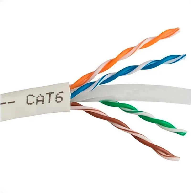 Cable UTP categoría 6 para interior 4P*0.57mm 23AWG100% cobre 1000 pies Marca: Dlux