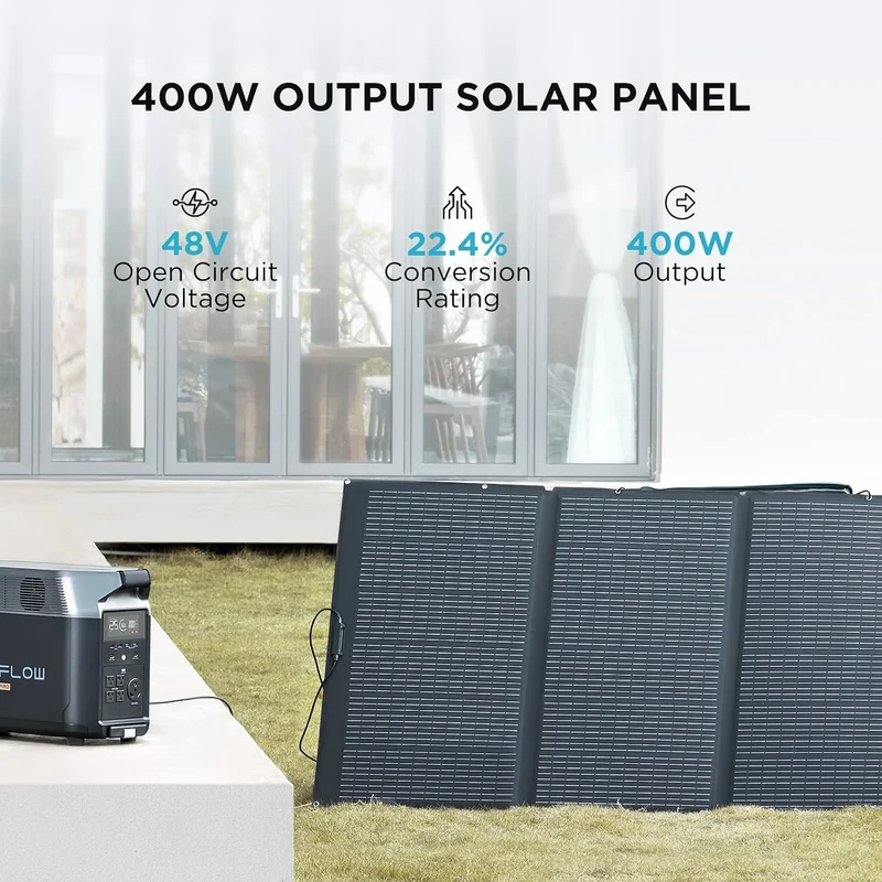 Panel Solar Portátil EcoFlow 400 W, Plegable
